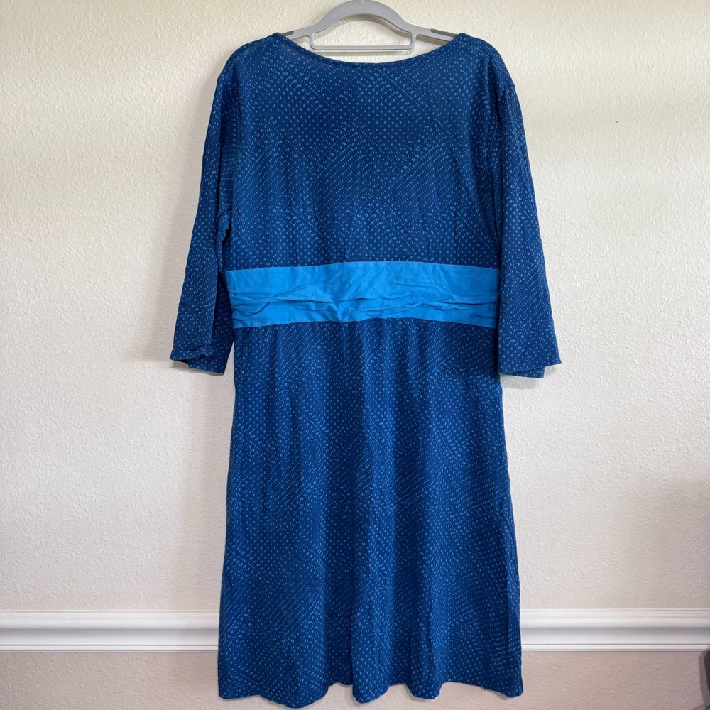 Patagonia Long Sleeve Margot Dress Women's Size XL Blue‎ Stretch Surplice V-Neck - Picture 5 of 10